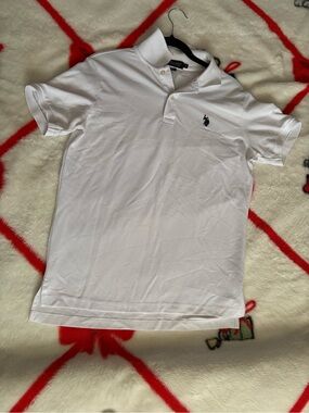 U.S. Polo Assn. White Polo with Navy Logo